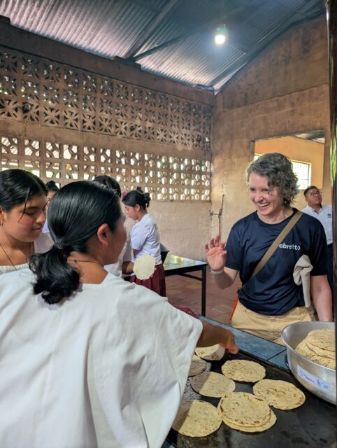 Annie interacting with Talita Kumi students in Guatemala