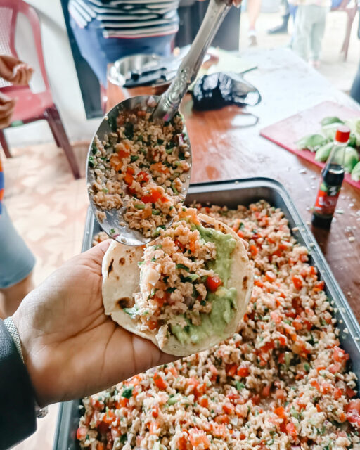 Cristobal 2 A MannaPack recipe being served at the school